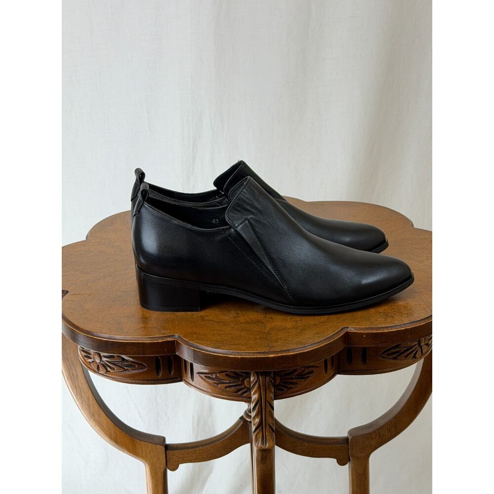 NIB Django & Juliette Black Leather Chunky Heel Loafer EU Size 43 #0371 - Picture 5 of 8